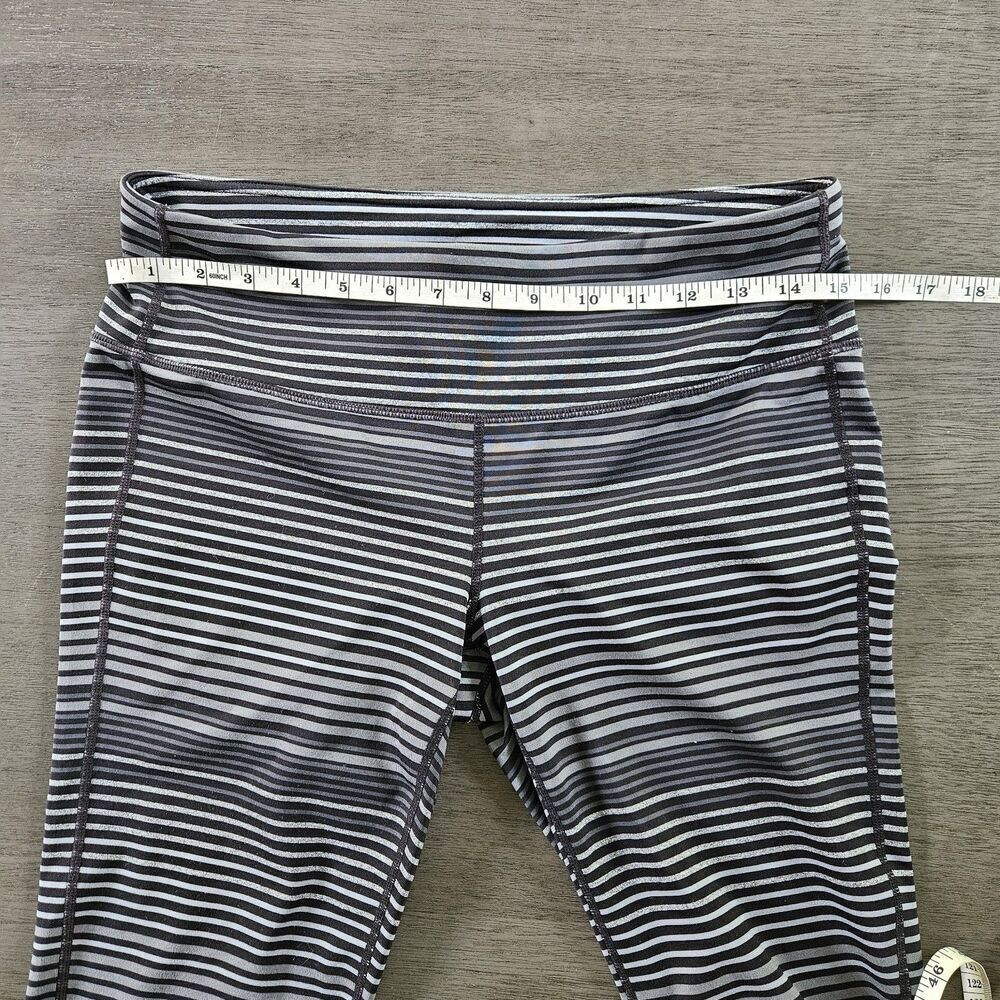 Athleta Athletic Leggings Womens L Gray Striped Workout Running Gym Exercise - Picture 5 of 7